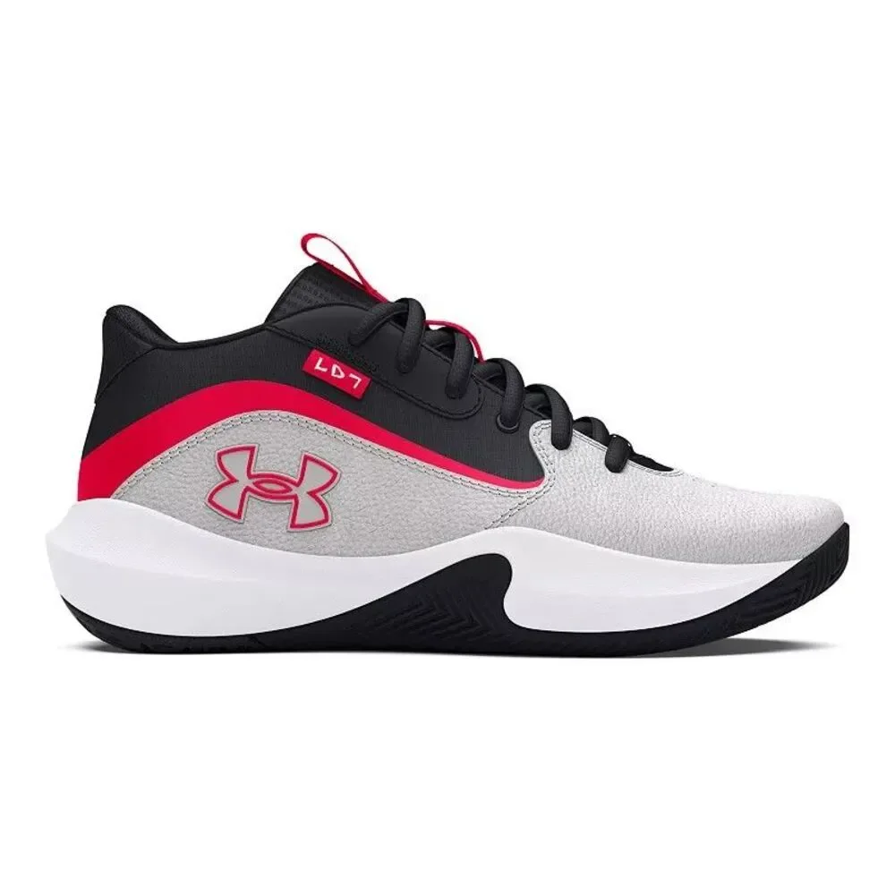 Under Armour Lockdown 7 Gray Red Basketball Shoes‎ Sneakers Men's Size 11
